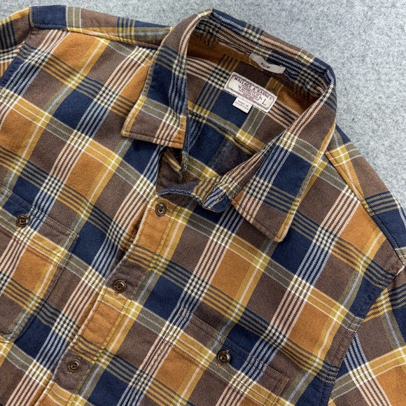 Wallace & Barnes J.Crew Mens Large Slim Fit Flannel Shirt Plaid Cotton Fall Work - Picture 1 of 9